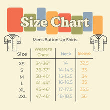 Load image into Gallery viewer, size chart grid for button up shirts