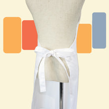 Load image into Gallery viewer, back of white kids size apron with bow tied
