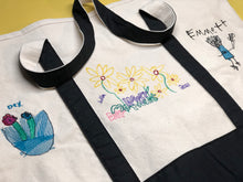 Load image into Gallery viewer, canvas tote bag with embroidery of flowers
