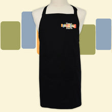 Load image into Gallery viewer, black apron with "your drawing here" text on chest