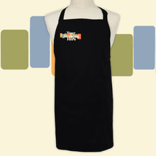 Load image into Gallery viewer, black apron with "your drawing here" text on chest