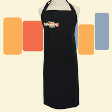 Load image into Gallery viewer, black kids size apron with "your drawing here" text on chest