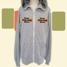 Load image into Gallery viewer, Zip Up Hoodie With Two Drawings (kids size)